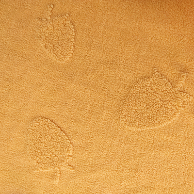 Warp ถักผ้าขนแกะเชอร์ปา 100% โพลีเอสเตอร์ Jacquard สีเหลืองสำหรับเสื้อผ้า