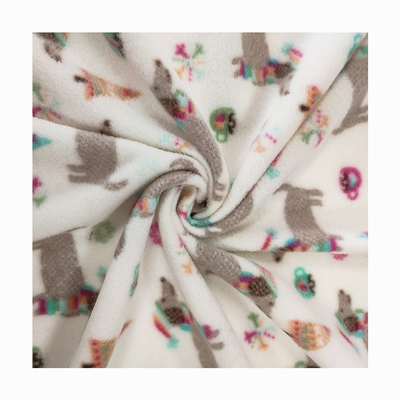 Soft Anti Pilling Polar Fleece Fabric รูปแบบที่กำหนดเอง 100D พิมพ์สำหรับเสื้อผ้า