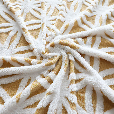 ดอกทานตะวัน Jacquard Shu ผ้ากำมะหยี่ 280gsm สำหรับหมอนผ้าห่มผ้าห่ม