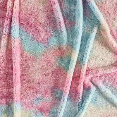 Tie Dyed Gradient ขนสัตว์ประดิษฐ์ผ้ากระต่ายสำหรับเสื้อผ้าของเล่นกระเป๋าถือเบาะ