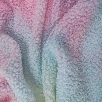 มัดย้อมผ้าขนแกะเชอร์ปา 280 แกรม 100% โพลีเอสเตอร์สีสันสดใสสำหรับ Hoodie