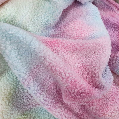 มัดย้อมผ้าขนแกะเชอร์ปา 280 แกรม 100% โพลีเอสเตอร์สีสันสดใสสำหรับ Hoodie