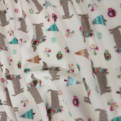 Soft Anti Pilling Polar Fleece Fabric รูปแบบที่กำหนดเอง 100D พิมพ์สำหรับเสื้อผ้า