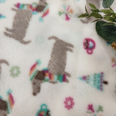 Soft Anti Pilling Polar Fleece Fabric รูปแบบที่กำหนดเอง 100D พิมพ์สำหรับเสื้อผ้า