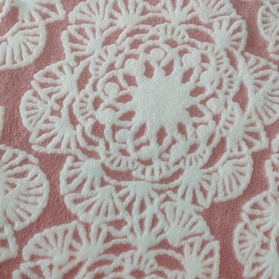 Flower Burnout Flannel Fleece Fabric ชุดนอนโพลีเอสเตอร์ 150D 300GSM