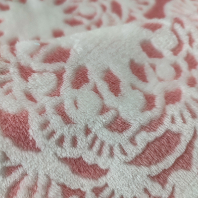 Flower Burnout Flannel Fleece Fabric ชุดนอนโพลีเอสเตอร์ 150D 300GSM