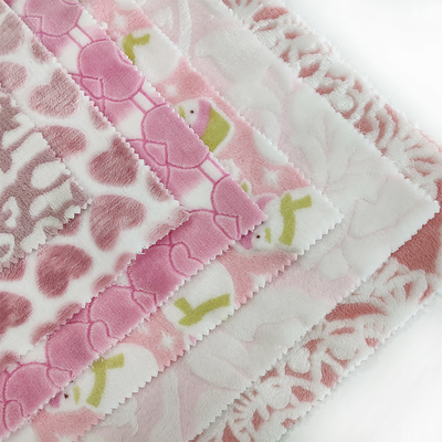 Flower Burnout Flannel Fleece Fabric ชุดนอนโพลีเอสเตอร์ 150D 300GSM