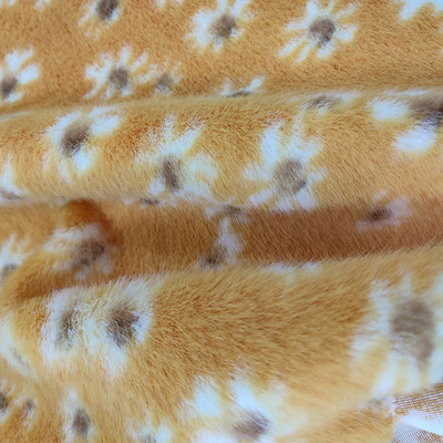 Short Pile Faux Fur Fabric Custom Weight Shrink Resistant 58Inches
