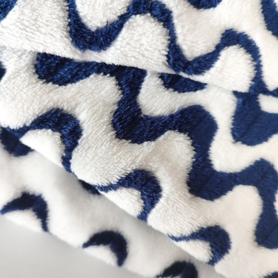 Cationic Jacquard Flannel Fleece ผ้า 260gsm สำหรับผ้าห่มอุ่นเสื้อผ้าสิ่งทอที่บ้าน