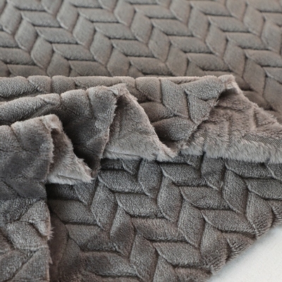 ผ้าสักหลาดนุ่ม Jacquard 250gsm 150D สำหรับผ้าห่มอุ่น