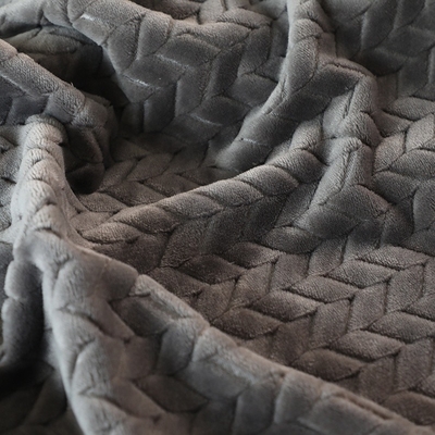 ผ้าสักหลาดนุ่ม Jacquard 250gsm 150D สำหรับผ้าห่มอุ่น