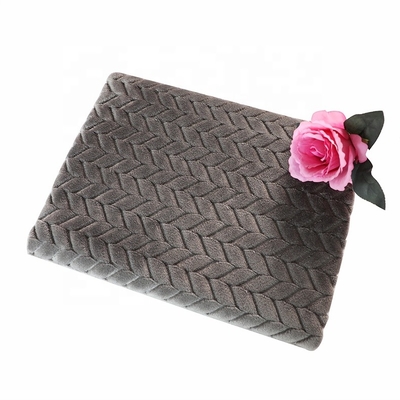 ผ้าสักหลาดนุ่ม Jacquard 250gsm 150D สำหรับผ้าห่มอุ่น