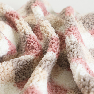 ผ้าขนแกะเชอร์ปาพิมพ์ลายลายสก๊อต 300 แกรมสำหรับกระเป๋าถือเบาะ Hometextile