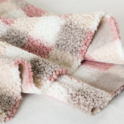 ผ้าขนแกะเชอร์ปาพิมพ์ลายลายสก๊อต 300 แกรมสำหรับกระเป๋าถือเบาะ Hometextile
