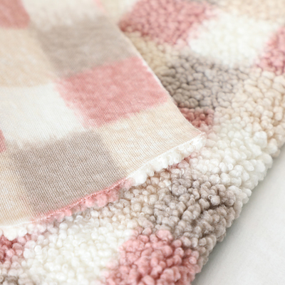 ผ้าขนแกะเชอร์ปาพิมพ์ลายลายสก๊อต 300 แกรมสำหรับกระเป๋าถือเบาะ Hometextile