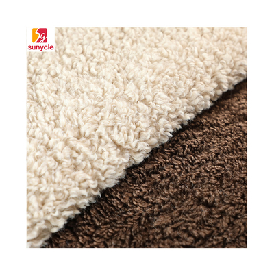 สีทึบ Faux Sherpa Fleece ผ้าตุ๊กตาหมี 300gsm Outdoor Coat Warm
