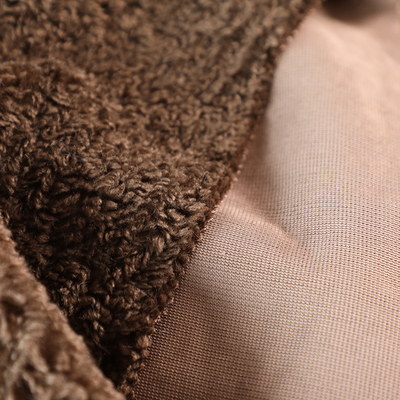 สีทึบ Faux Sherpa Fleece ผ้าตุ๊กตาหมี 300gsm Outdoor Coat Warm