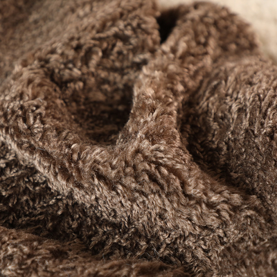 สีทึบ Faux Sherpa Fleece ผ้าตุ๊กตาหมี 300gsm Outdoor Coat Warm