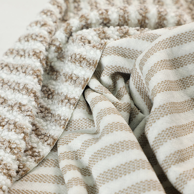 Jacquard Brown Sherpa Fleece ผ้าโพลีเอสเตอร์ 100% ตุ๊กตาหมีตุ๊กตาหมี