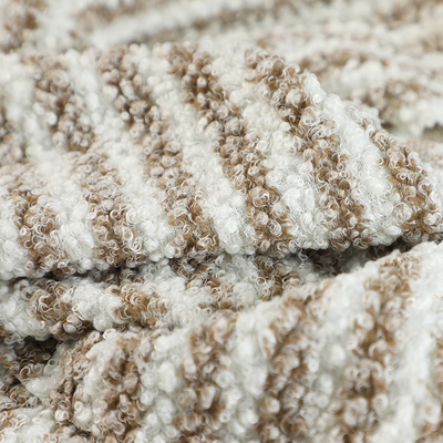 Jacquard Brown Sherpa Fleece ผ้าโพลีเอสเตอร์ 100% ตุ๊กตาหมีตุ๊กตาหมี