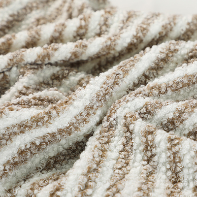 Jacquard Brown Sherpa Fleece ผ้าโพลีเอสเตอร์ 100% ตุ๊กตาหมีตุ๊กตาหมี