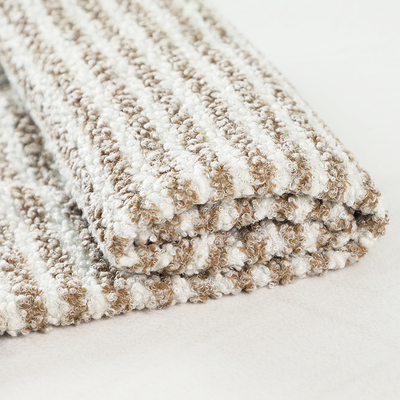 Jacquard Brown Sherpa Fleece ผ้าโพลีเอสเตอร์ 100% ตุ๊กตาหมีตุ๊กตาหมี