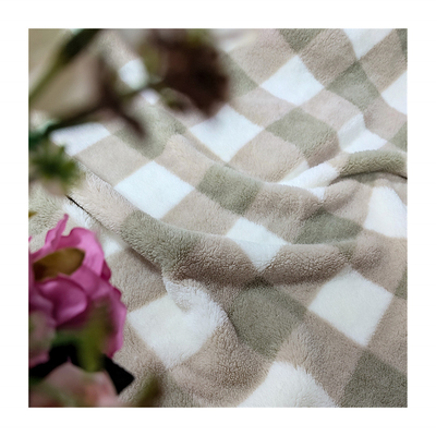 Plaid พิมพ์ผ้ากำมะหยี่ Shu โพลีเอสเตอร์ 100% 280gsm