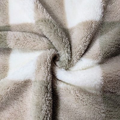Plaid พิมพ์ผ้ากำมะหยี่ Shu โพลีเอสเตอร์ 100% 280gsm
