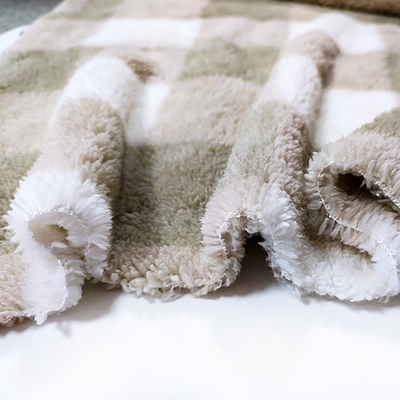 Plaid พิมพ์ผ้ากำมะหยี่ Shu โพลีเอสเตอร์ 100% 280gsm