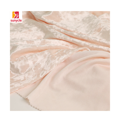 ผ้ากำมะหยี่สีชมพูโพลีเอสเตอร์สแปนเด็กซ์ 150D 288F 240gsm