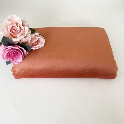 สแปนเด็กซ์โพลีเอสเตอร์สีทึบ Super Soft ผ้า Coral Red Double Side