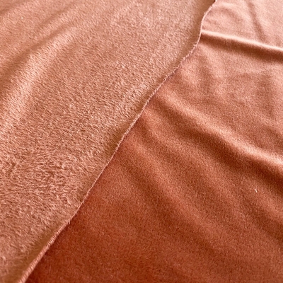 สแปนเด็กซ์โพลีเอสเตอร์สีทึบ Super Soft ผ้า Coral Red Double Side