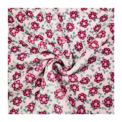 ดอกไม้พิมพ์ผ้ากำมะหยี่ Jacquard Velour 310gsm 100% Polyester