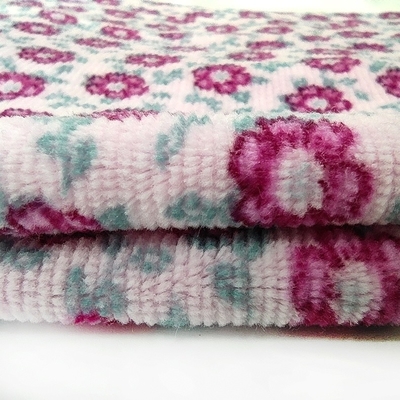 ดอกไม้พิมพ์ผ้ากำมะหยี่ Jacquard Velour 310gsm 100% Polyester