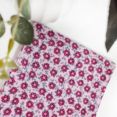 ดอกไม้พิมพ์ผ้ากำมะหยี่ Jacquard Velour 310gsm 100% Polyester