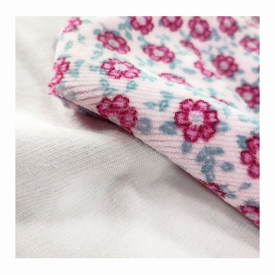 ดอกไม้พิมพ์ผ้ากำมะหยี่ Jacquard Velour 310gsm 100% Polyester