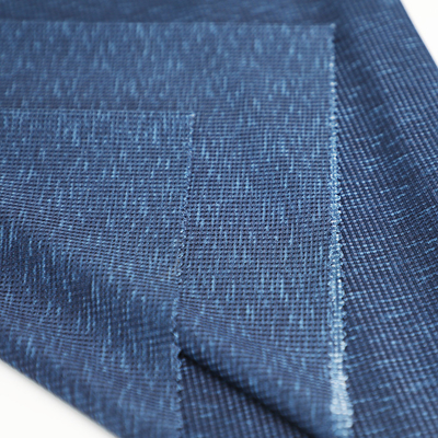 สีน้ำเงิน Cationic Polyester Single Jersey ผ้าสแปนเด็กซ์วาฟเฟิลถัก