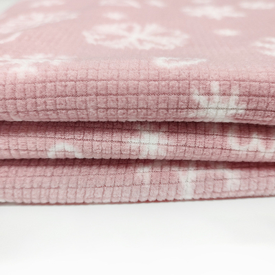 Soft Jacquard พิมพ์ผ้าไมโครโพลาร์สีชมพู 160gsm