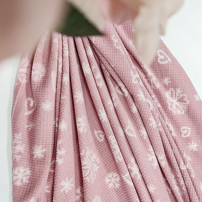 Soft Jacquard พิมพ์ผ้าไมโครโพลาร์สีชมพู 160gsm