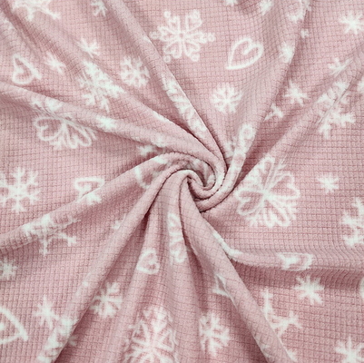 Soft Jacquard พิมพ์ผ้าไมโครโพลาร์สีชมพู 160gsm