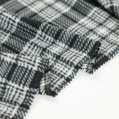 100% โพลีเอสเตอร์ Cationic Micro Fleece ผ้าลายสก๊อตพิมพ์ขั้วโลกสำหรับโซฟา Pillowslip Blankets