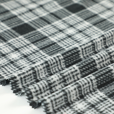 100% โพลีเอสเตอร์ Cationic Micro Fleece ผ้าลายสก๊อตพิมพ์ขั้วโลกสำหรับโซฟา Pillowslip Blankets