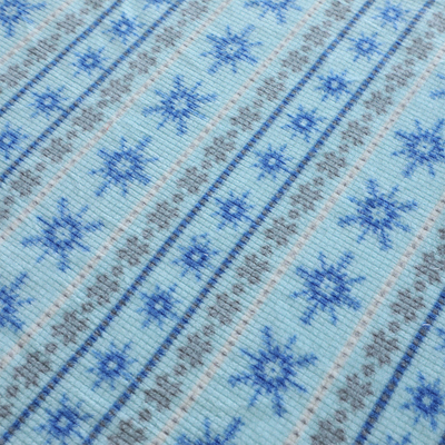 ผ้าไมโครฟลีซลายเกล็ดหิมะด้านเดียวพิมพ์ลาย Jacquard