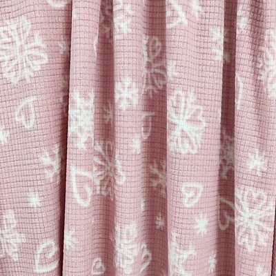 Soft Jacquard พิมพ์ผ้าไมโครโพลาร์สีชมพู 160gsm