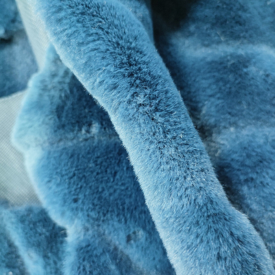 ตัดขนกระต่ายขาว Faux Fur Fabric 350gsm 288F 100% Polyester